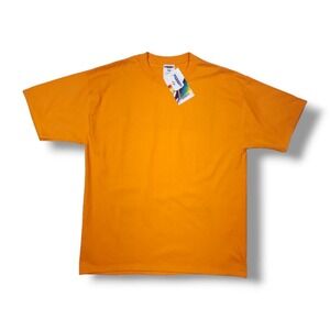Vintage Heavyweight Jerzees‎ Orange T-Shirt Men's XL Made In USA Deadstock